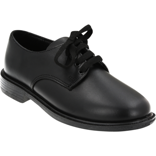 Fullmarks Lace Up Boys Black School Shoes Size 9-1