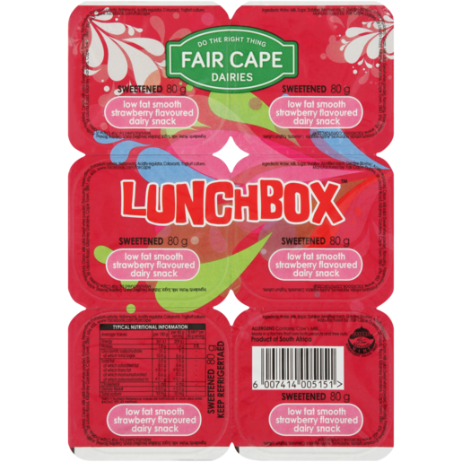 Fair Cape Lunchbox Strawberry Yoghurt 6 x 80g