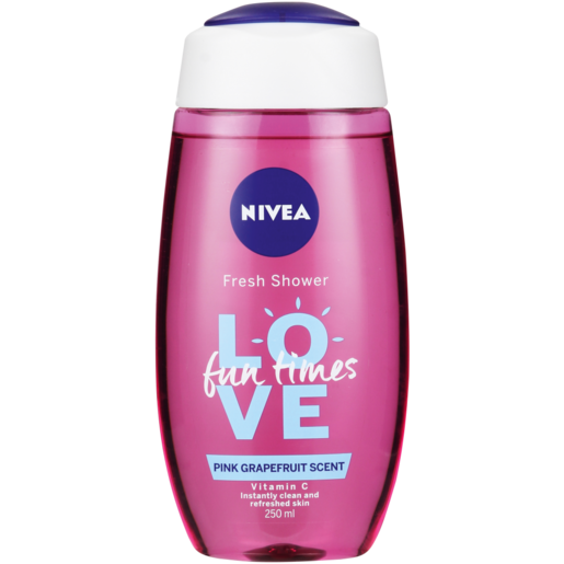 NIVEA Love Fun Times Pink Grapefruit Scent Fresh Shower Gel Bottle 250ml