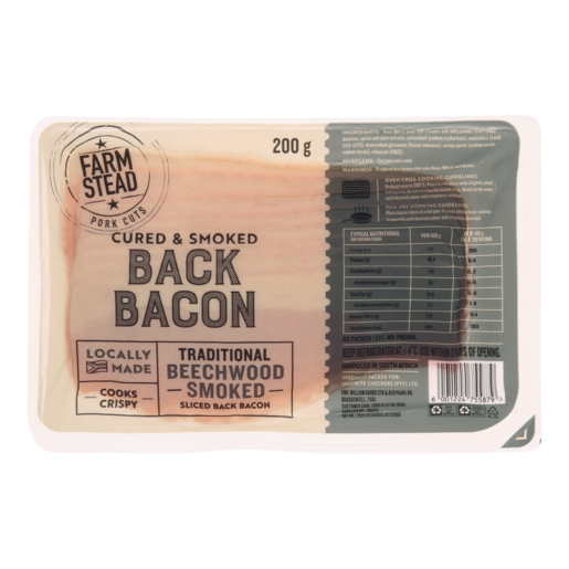 Farmstead Cured & Smoked Back Bacon 200g