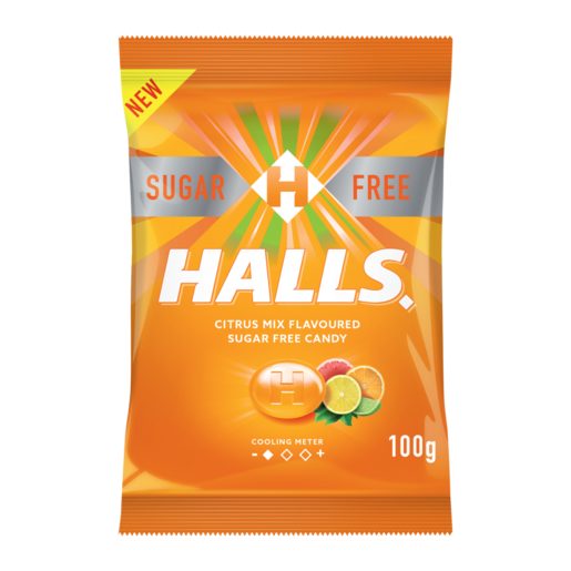 Halls Citrus Mix Flavoured Sugar Free Lozenges 100g