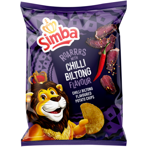 Simba Chilli Biltong Flavoured Potato Chips 120g