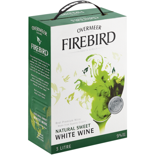 Overmeer Cellars Firebird Natural Sweet White Wine Box 3L