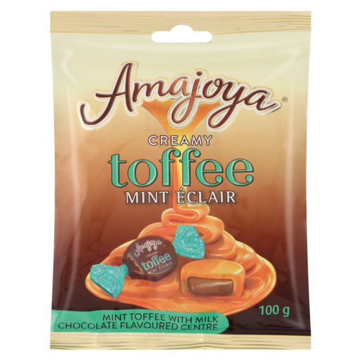 Amajoya Mint Toffee with Milk Chocolate Flavoured Centre 100g