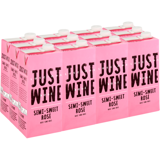 Just Wine Semi Sweet Rosé 12 x 1L Box