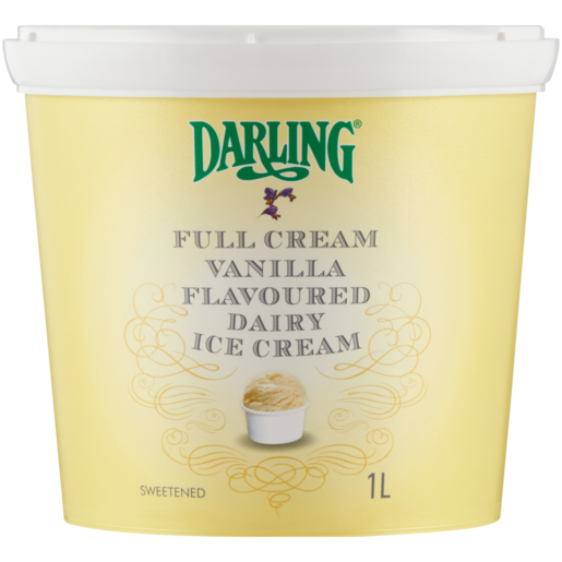 Darling Full Cream Vanilla Ice Cream Tub 1L