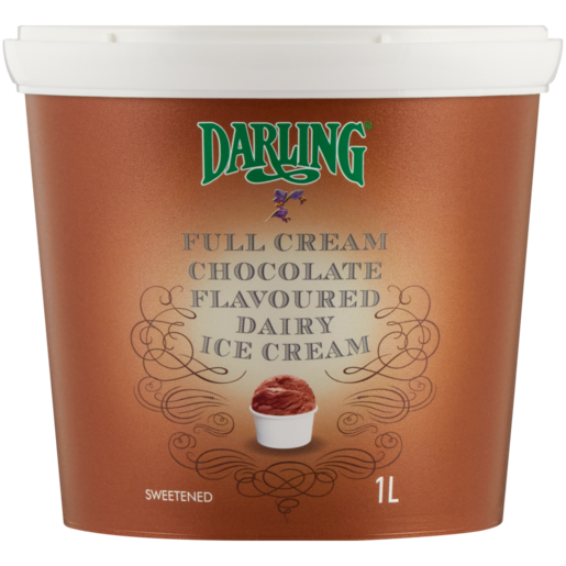 Darling Full Cream Chocolate Flavoured Ice Cream Tub 1L
