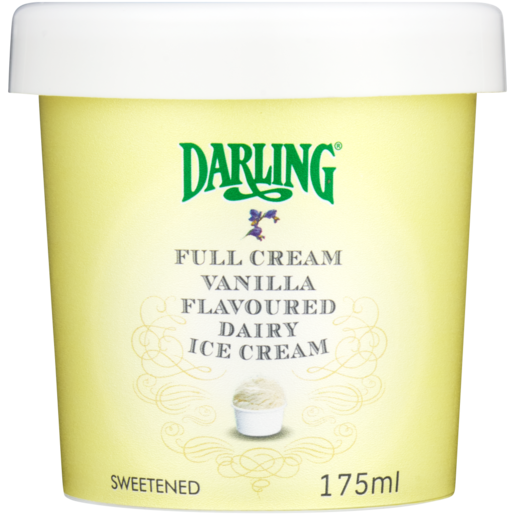 Darling Full Cream Vanilla Flavoured Ice Cream Tub 175ml