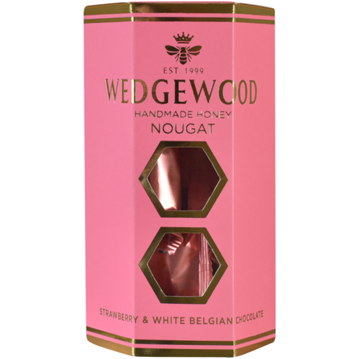 Wedgewood Strawberry White Belgian Chocolate Coated Honey Nougat 140g