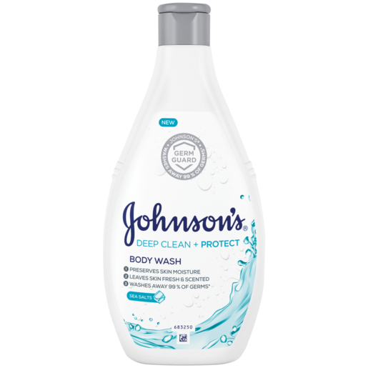 Johnson's Deep Clean & Protect Sea Salts Body Wash Bottle 400ml