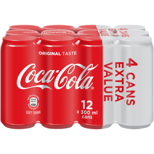 Coca-Cola Original Less Sugar Soft Drink Cans 12 x 300ml