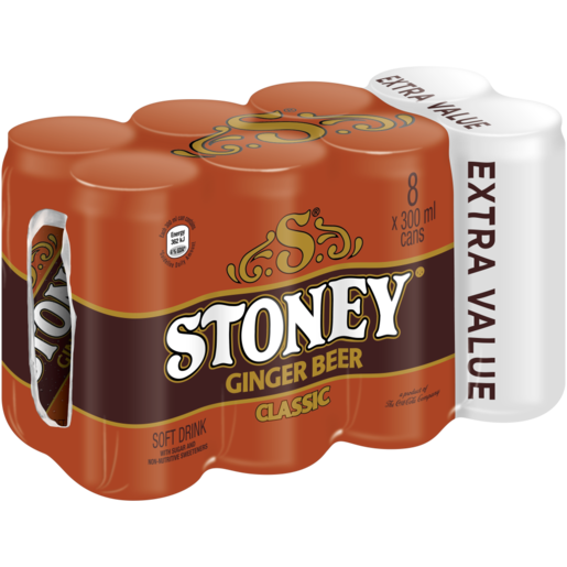 Stoney Ginger Beer Soft Drink Cans 8 x 300ml