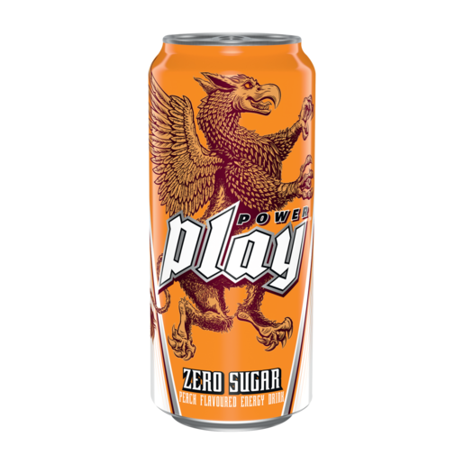 Power Play Peach Flavoured Zero Sugar Energy Drink 440ml
