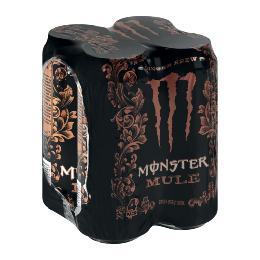 Monster Mule Ginger Energy Drink 4 x 500ml