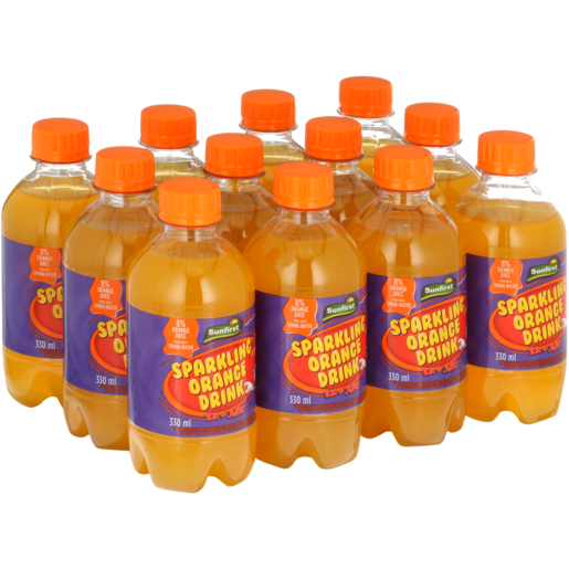 Sunfirst Orange Flavoured Sparkling Soft Drink Bottles 12 x 330ml