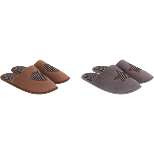 Ladies Brown Mule Slippers Size 3-8 (Assorted Product - Single Pair)