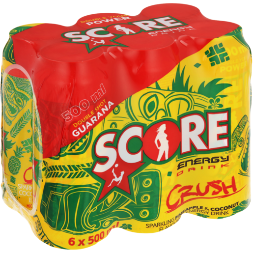 Score Crush Pineapple & Coconut Flavoured Energy Drink 6 x 500ml