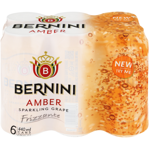 Bernini Amber Sparkling Spritzer Can 6 x 500ml