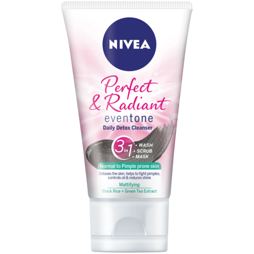 NIVEA Perfect & Radiant 3-In-1 Charcoal Face Scrub 150ml