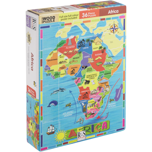 RGS Group Wooden Africa Map Puzzle 36 Piece