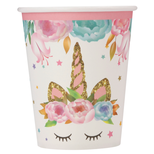 Unicorn Disposable Paper Cups 8 Pack