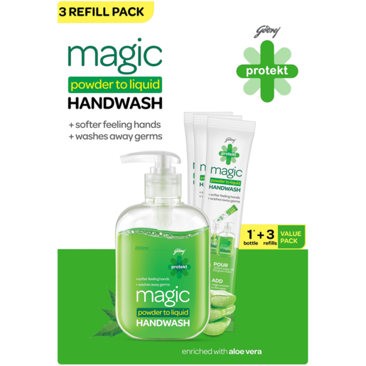 Magic Protekt Liquid Handwash 3 Refill Value Pack
