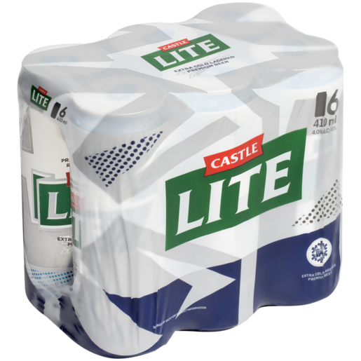 Castle Lite Beer Cans 6 x 410ml