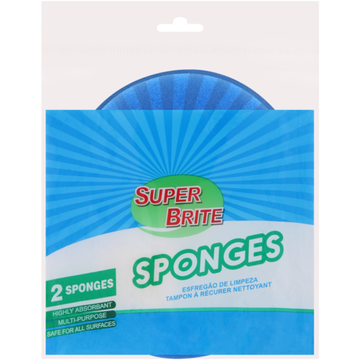 Super Brite Round Multipurpose Sponges 2 Pack