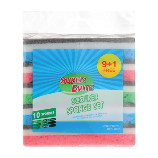 Super Brite Scourer Sponge Set 10 Pack (Assorted Item - Supplied At Random)