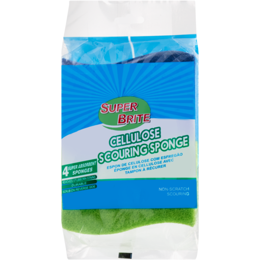 Superbrite Cellulose Scouring Sponge 4 Pack