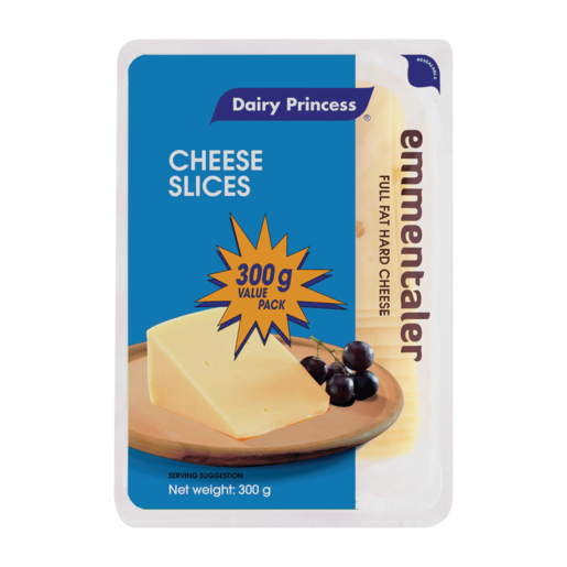 Dairy Princess Emmentaler Full Fat Hard Cheese Slices 300g