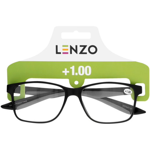 Lenzo +1.0 Bold Frame Reading Glasses