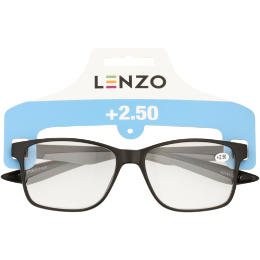 Lenzo +2.5 Bold Frame Reading Glasses