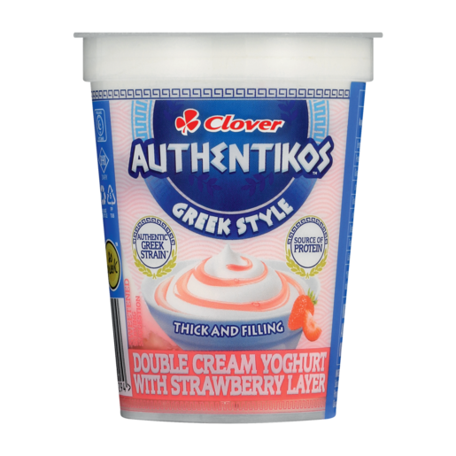 Clover Authentikos Double Cream Yoghurt With Strawberry Layer 125g