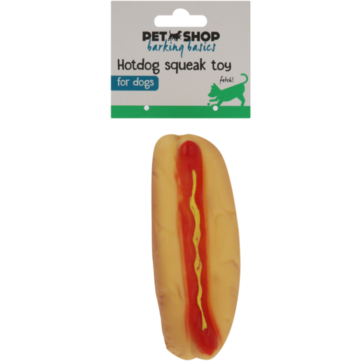 Petshop Hotdog Squeaky Vinyl Dog Toy