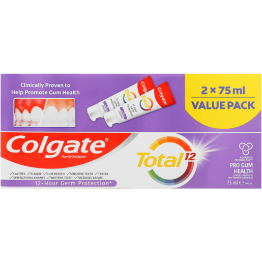 Colgate Total 12 Pro Gum Health Toothpaste 2 x 75ml