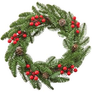 Pine Red Berry Christmas Wreath 31cm | Holiday Decorations | Party ...