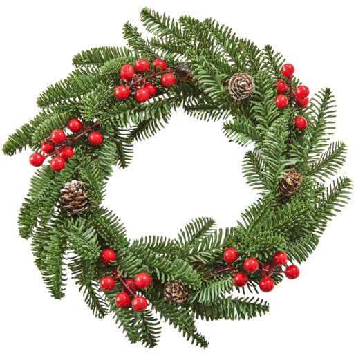 Pine Red Berry Christmas Wreath 31cm