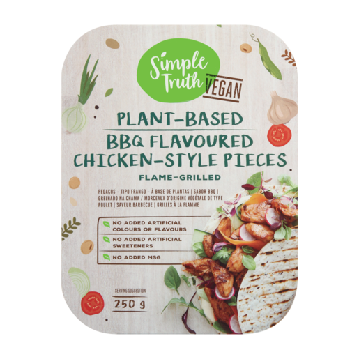 Simple Truth Frozen Flame-Grilled BBQ Flavoured Plant-Based Chicken-Style Pieces 250g