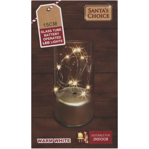 Santa's Choice Glass Tube LED Lights 15cm
