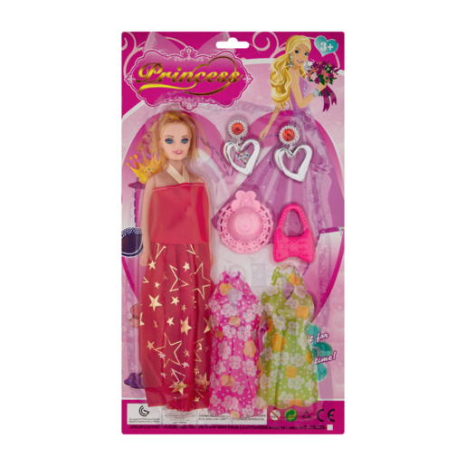 Princess Doll With Accessories 8 Piece