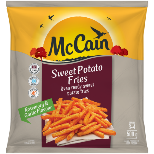 McCain Frozen Rosemary & Garlic Flavoured Sweet Potato Fries 500g