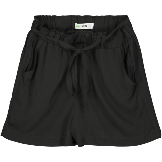 Every Wear Ladies Black Viscose Shorts S-XXL