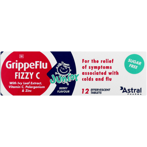GrippeFlu Fizzy C Junior Cold & Flu Berry Effervescent Tablets 12 Pack
