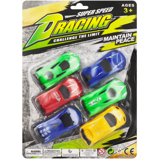 Super Speed Racing Cars 6 Pack (Assorted Item - Supplied At Random)