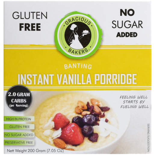 Gracious Bakers Vanilla Banting Instant Porridge 200g