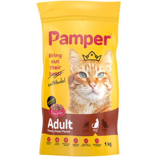 Pamper Country Feast Flavoured Cat Food 1kg