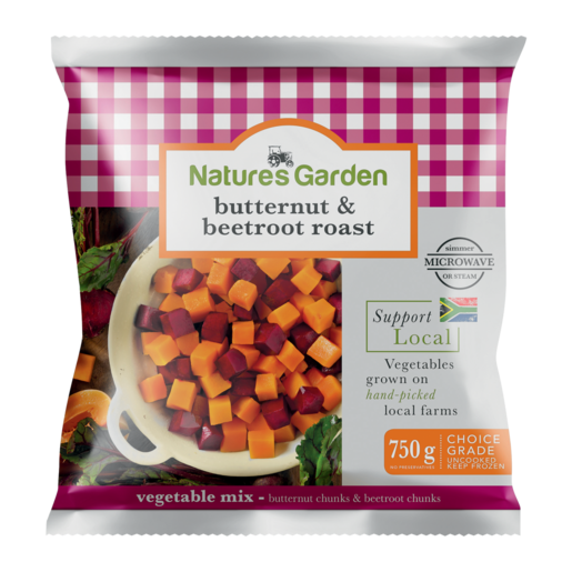 Nature's Garden Frozen Butternut & Beetroot Roast Vegetable Mix 750g
