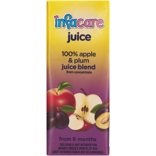 Infacare 100% Apple & Plum Juice Blend 6 x 200ml 