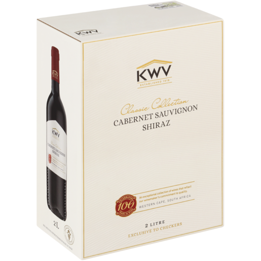KWV Classic Cabernet Sauvignon Shiraz Red Wine Box 2L